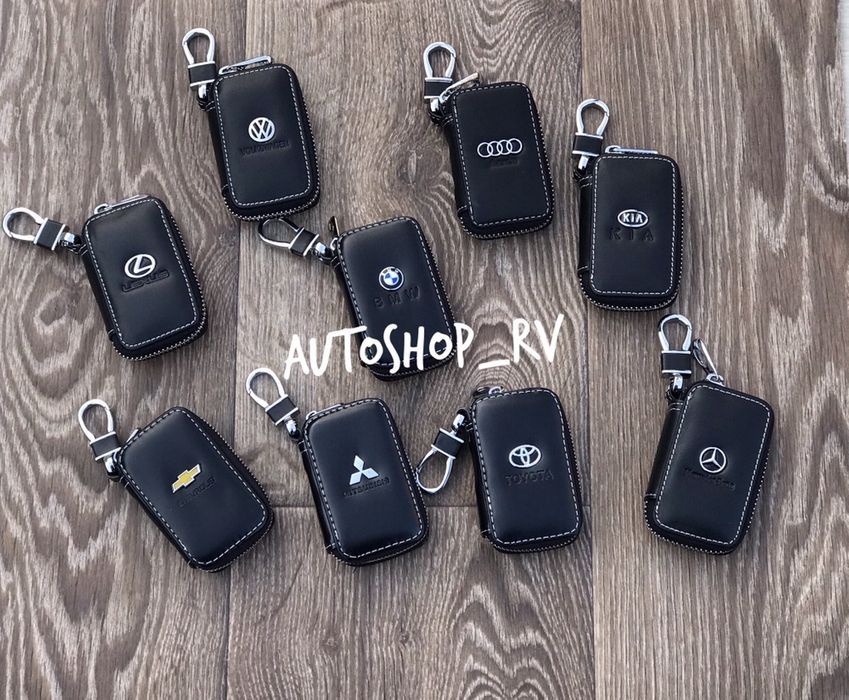 Кожаная ключница с лого Авто ,автоключница,ключница для ключей,Кожа