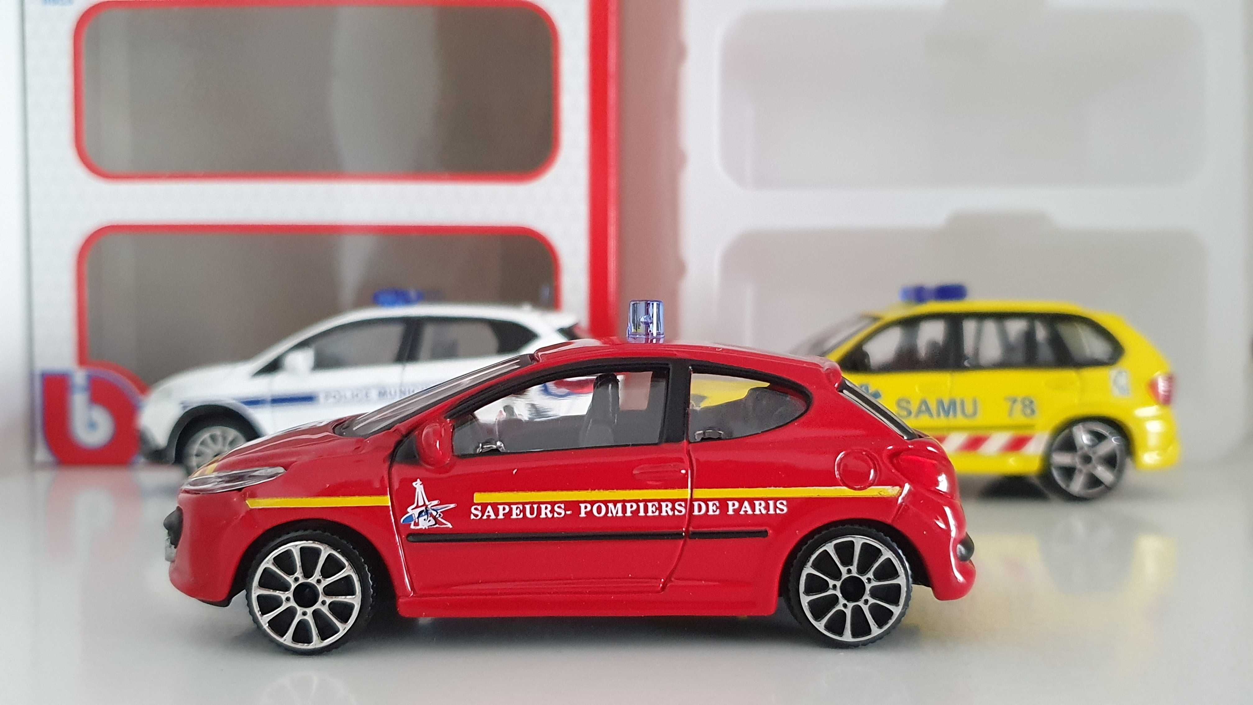 Zestaw Emergency Renault Captur Peugeot 207 BMW X5 Bburago Burago 1:43