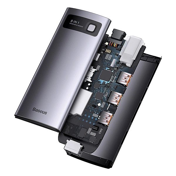 HUB 8w1 Baseus StarJoy USB-C do USB-C PD / 3x USB-A / HDMI / RJ-45 / S