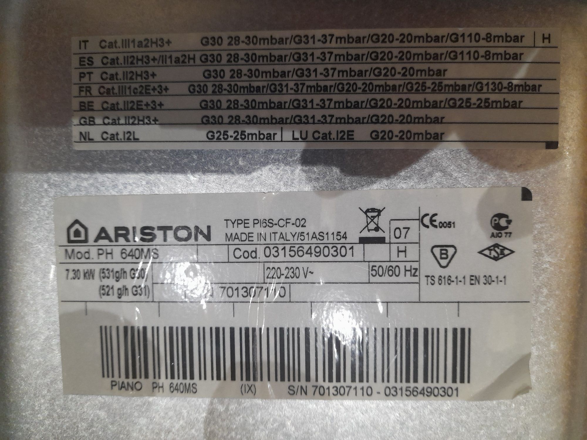 Placa fogão Ariston