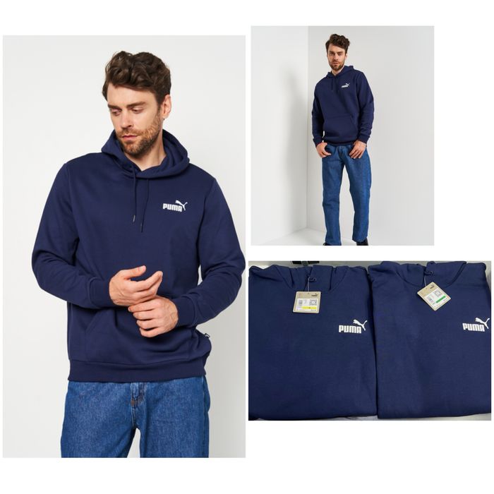 Худі Puma M L оригінал утеплене синє пума на флісі чоловіче