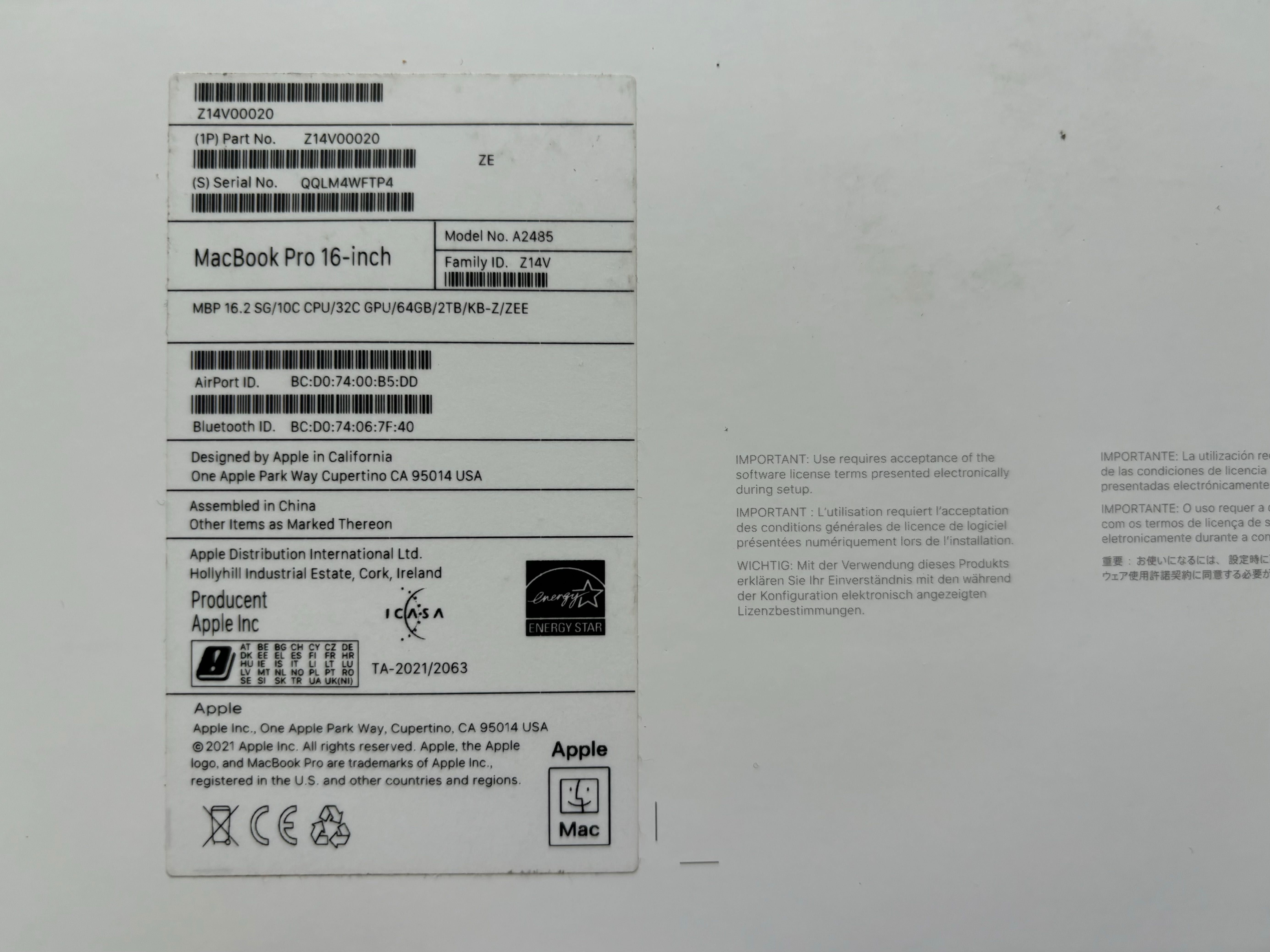 MacBook Pro 16" M1 Max 10 CPU 32 GPU 64 GB 2 TB - stan idealny, FV