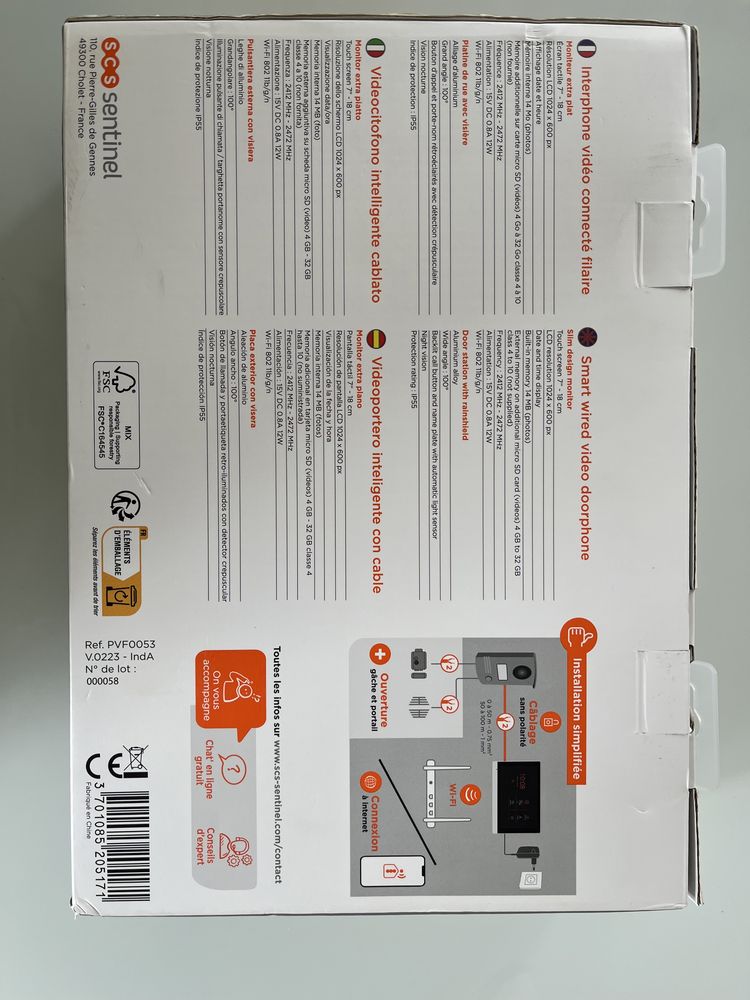 Video porteiro sentinel com wifi
