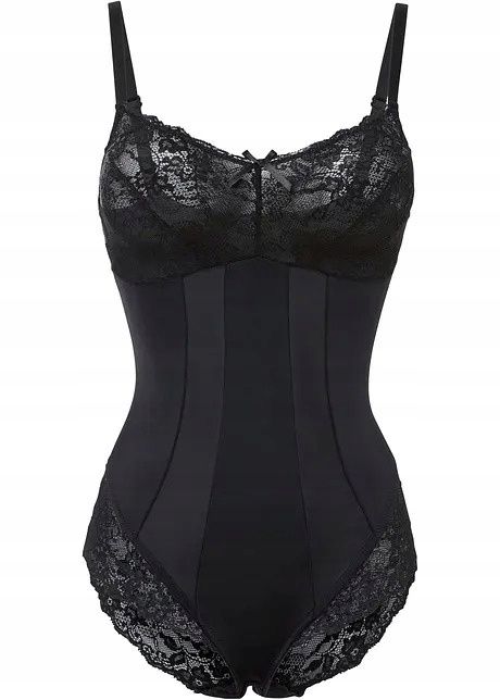 B.P.C. body shape modelujące czarne z koronką r.46