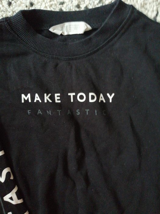 Bluza 134 140 H&M  czarna bluza dziewczęca krótka