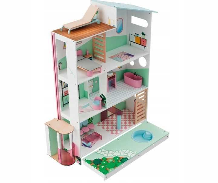 Domek Drewniany dla lalek XXL Playtive z mebelkami 130 cm