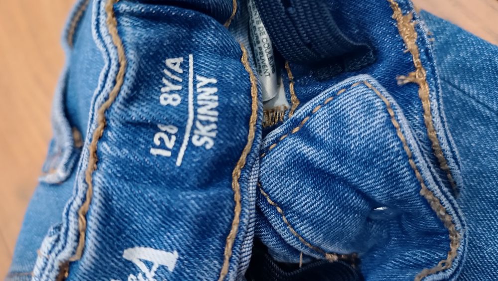 Paka zestaw 128 spodnie 3-PARY jeansowe dla dziewczynki skinny C&A rur