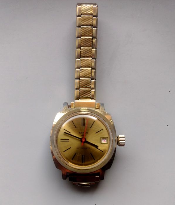 ANKER Damski Zegarek Mechaniczny, Nakręcany, Vintage Bransoletka Złoty