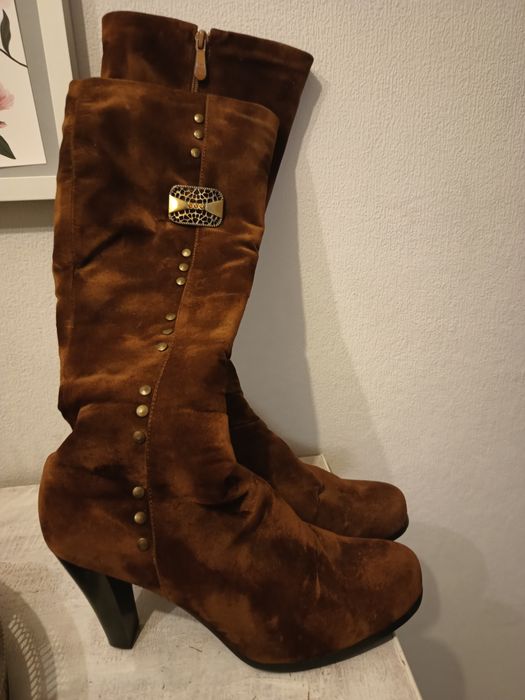 Ocieplane kozaki brązowe