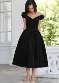 Шикарное вечернее черное платье миди ZARA S-M 44-46 размер