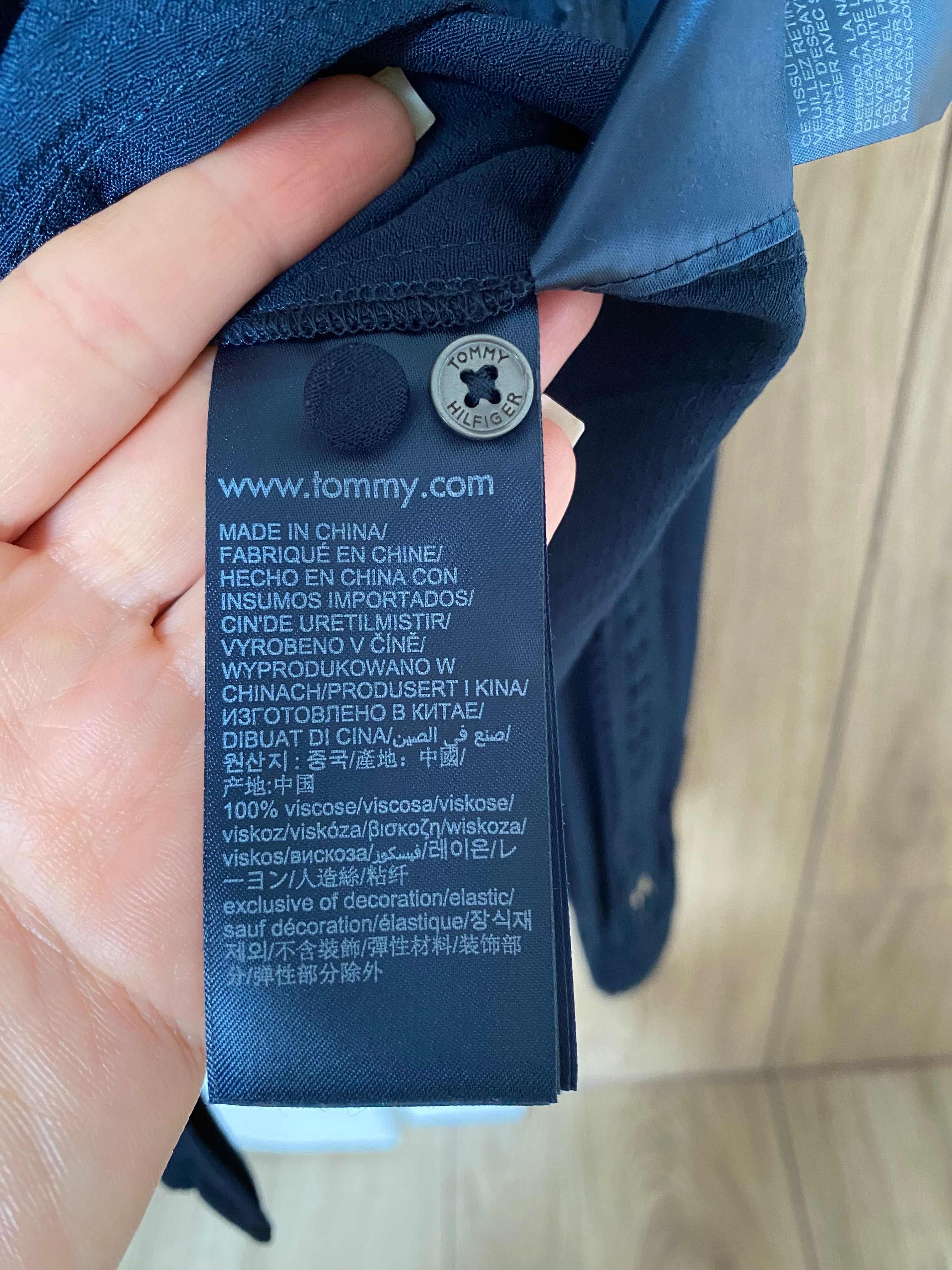 Koszula bluzka granatowa Tommy Hilfiger nowa XXS/XS 100% wiskoza