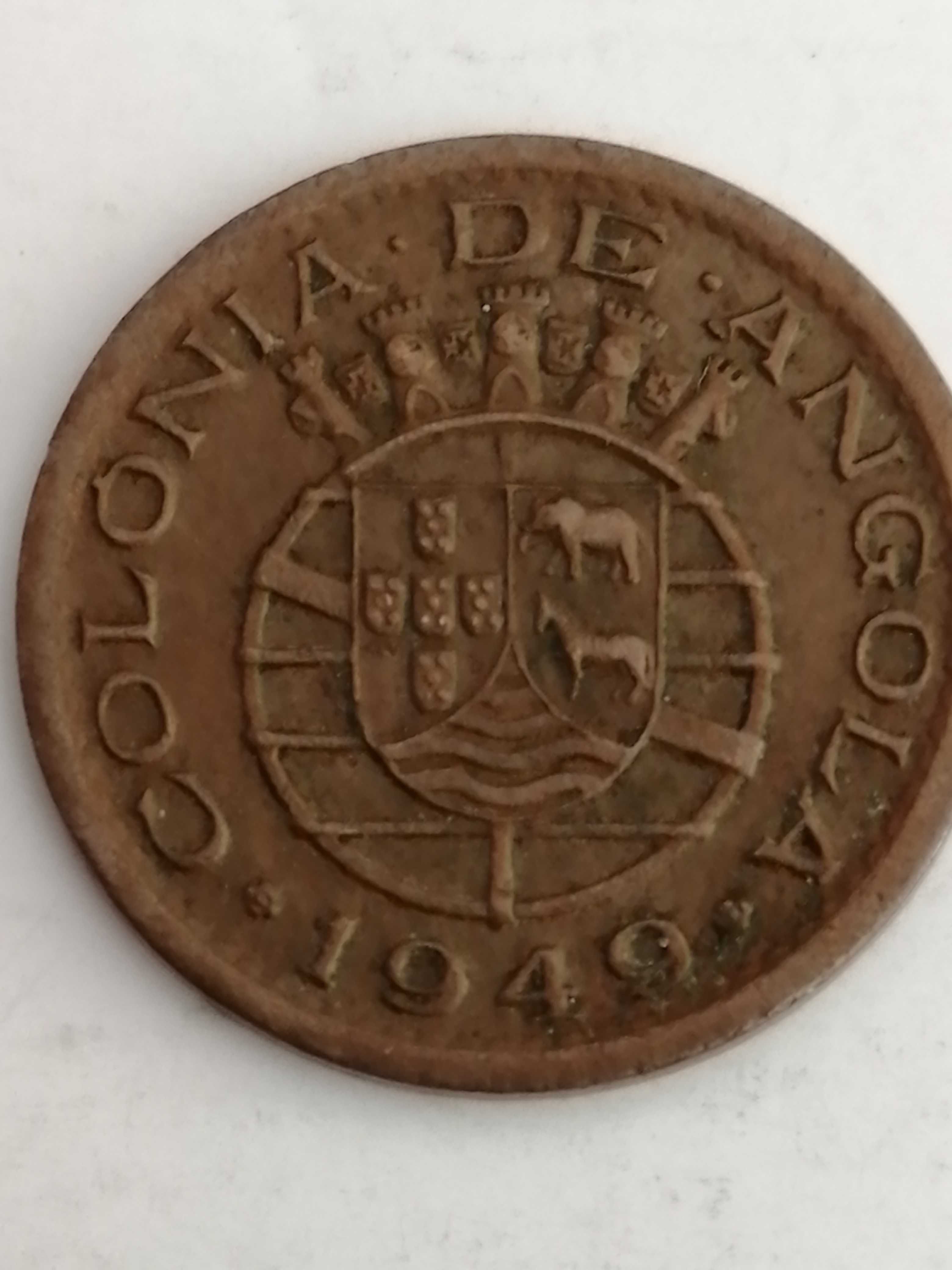 Moedas ex. Colónias. Angola 10 e 20 centavos. 1948 e 1949.