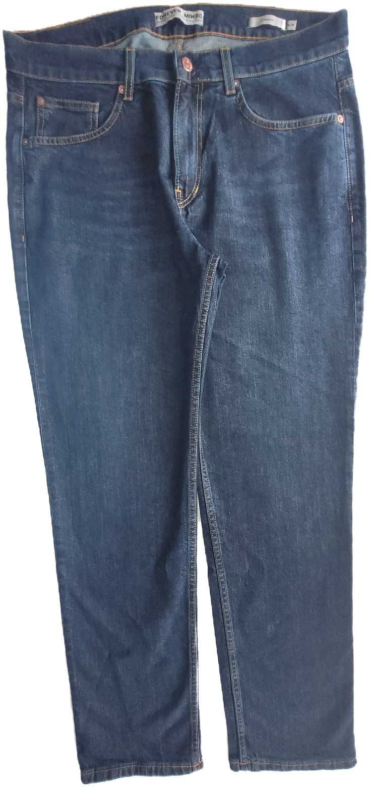 Granatowy męski jeans, spodnie W34 L30.