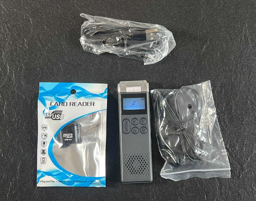 Dyktafon miniaturowy z redukcją szumów 80 GB do nagrywania głosu