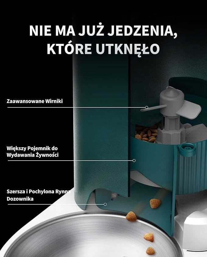 PETKIT Automatyczny Dozownik Karmy dla Kotów i Psów, 2.4G WiFi, 3L