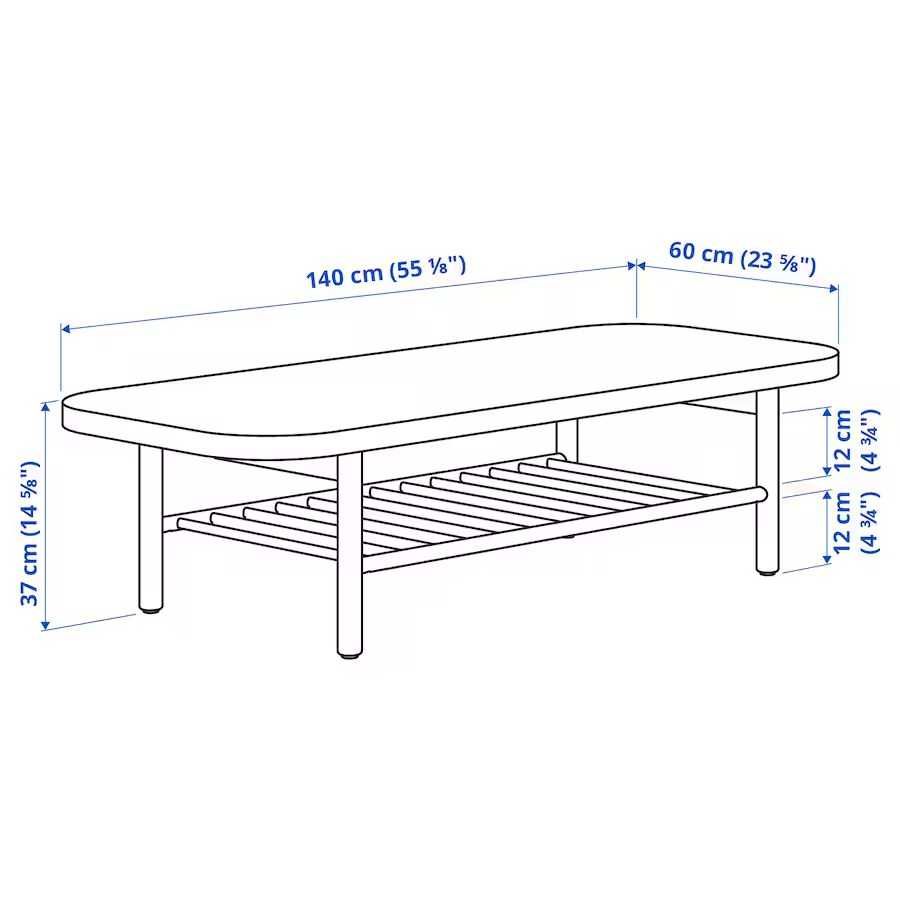 Mesa de centro, chapa de carvalho, 140x60 cm - LISTERBY - IKEA