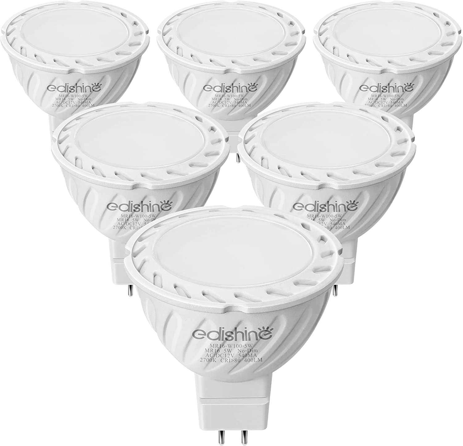 Edishine żarówki LED 6szt. GU5.3 MR16 2700 K