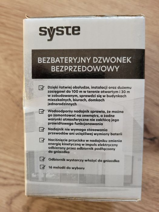 Bezbateryjny dzwonek bezprzewodowy nowy