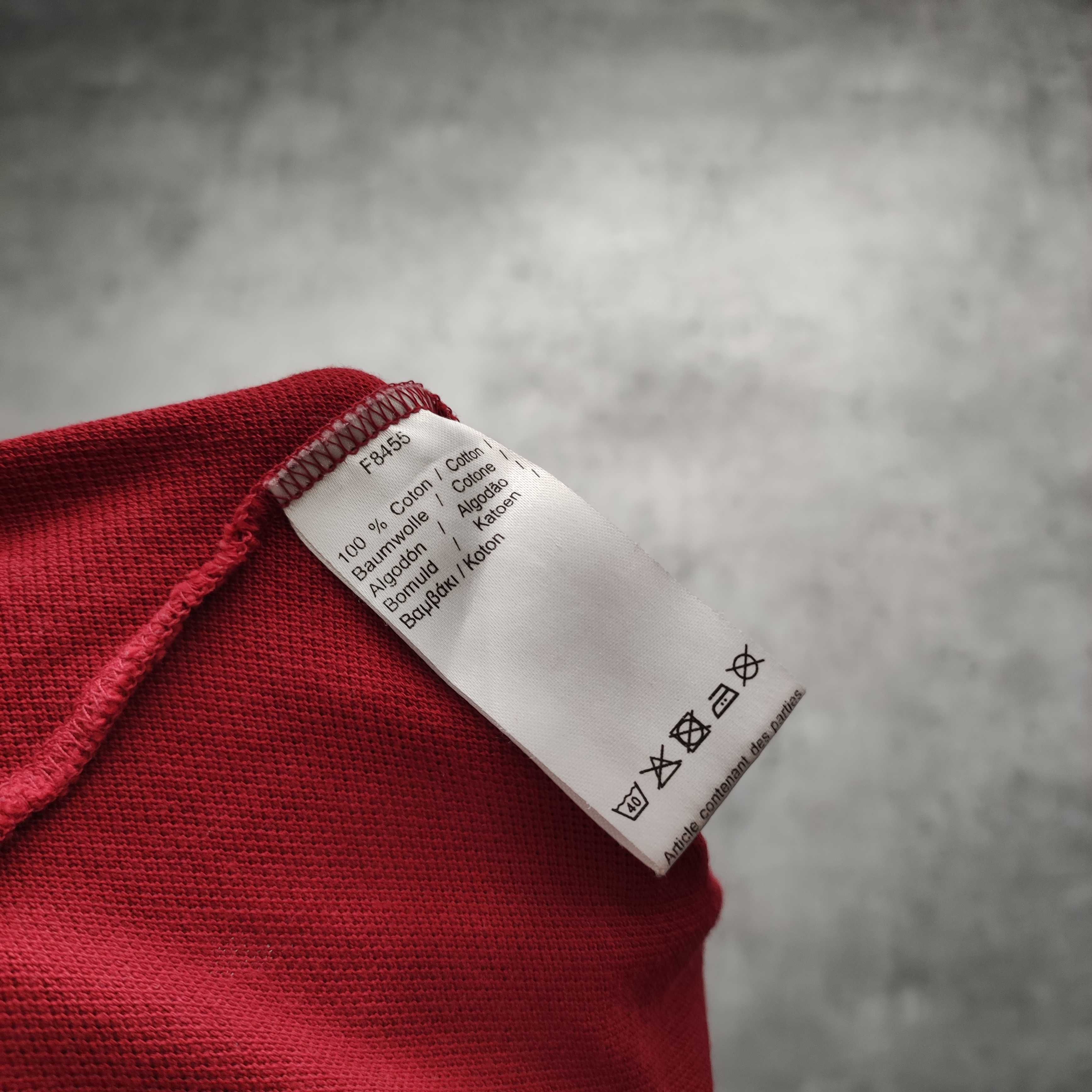 MĘSKA Koszulka Bawełna Elegancka Haft Logo Bordowa Lacoste France
