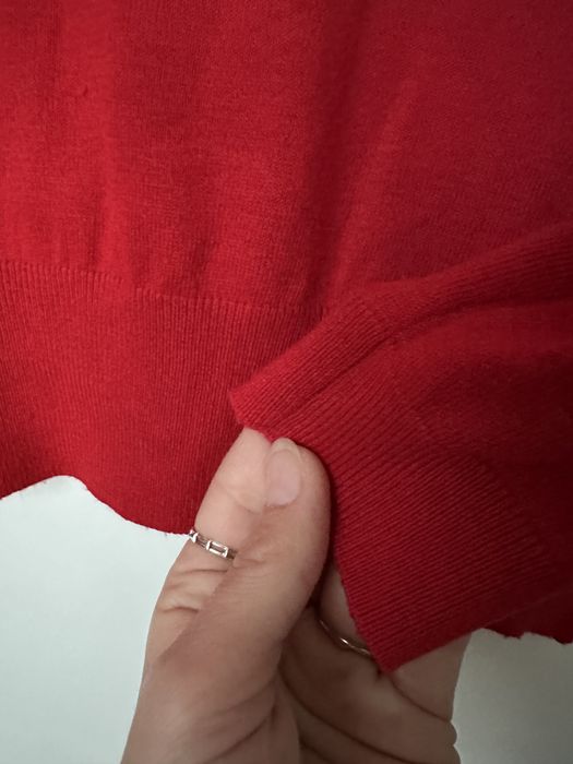 Uroczy sweter świąteczny, S/M, czerwony, Asos, z wełną
