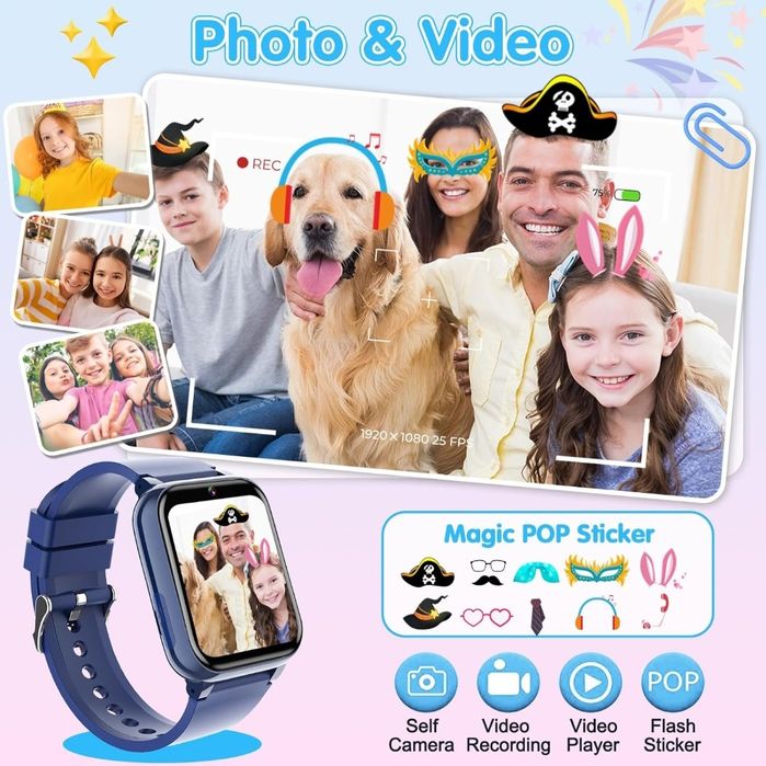 CELLEYLISE Inteligentny zegarek dla dzieci, smartwatch