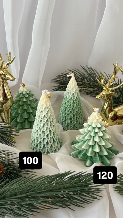 Новорічні свічки з натурального воску