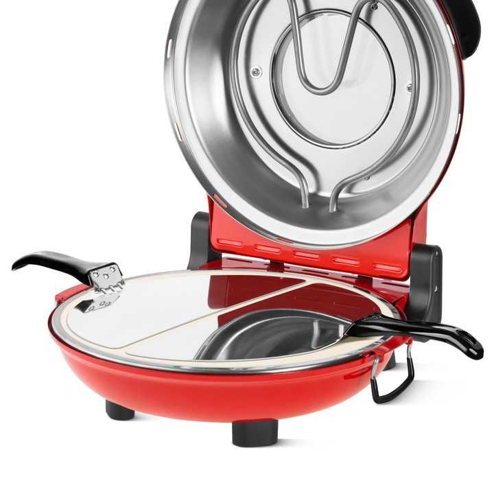Piec do pizzy 1200W 32cm wyjmowany kamień sterowanie 2 grzałkami