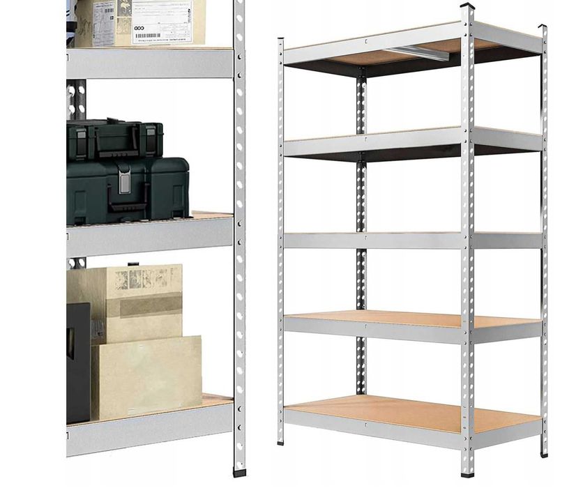 Regał metalowy do przechowywania, warsztatu, garażu z półkami