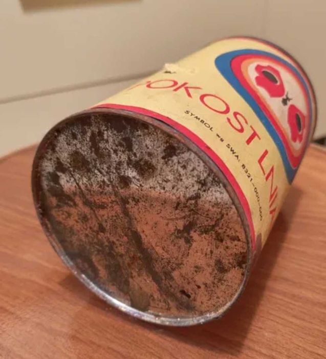 Pokost lniany puszka z 1982 roku! 1L Kapsuła czasu