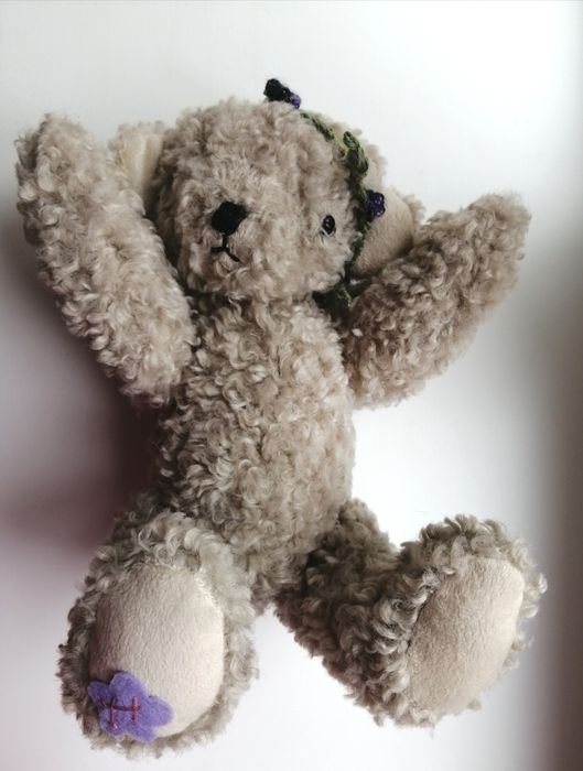 Ведмедик шарнірний колекційний, букле, сірий, handmade, teddy bear