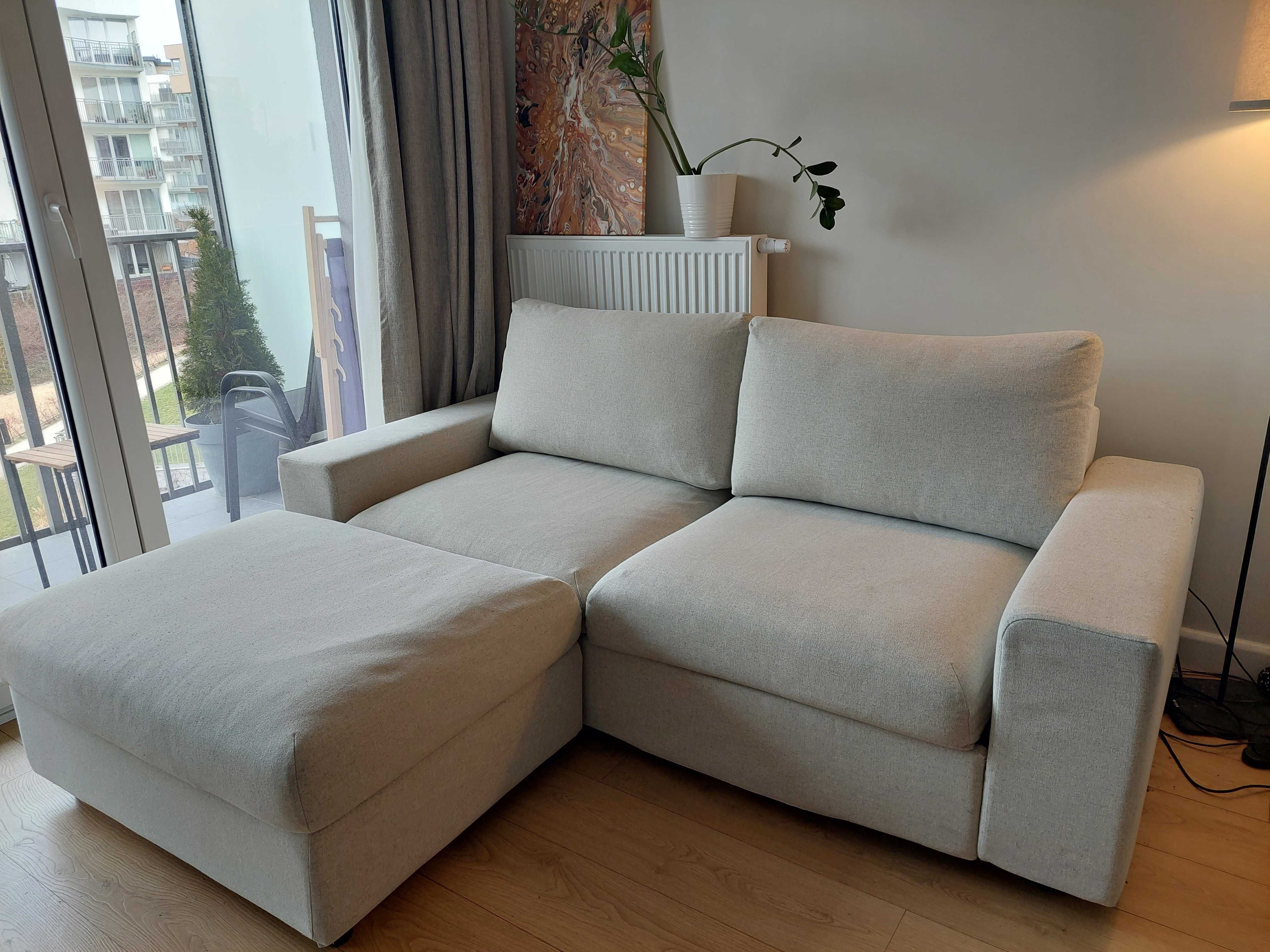 VIMLE Sofa rozkładana z szerokimi podłokietnikami + podnóżek