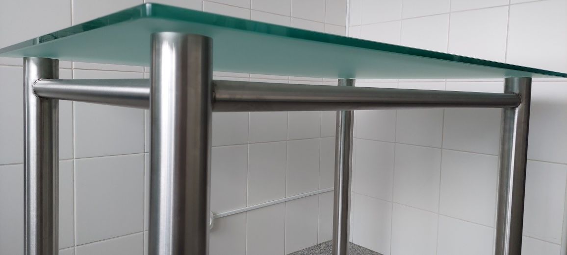 Mesa Inox com Tampo de Vidro