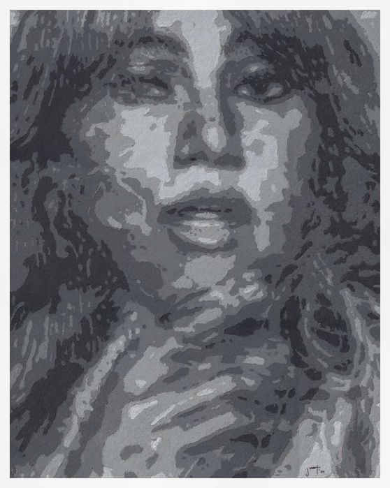 Joao Filipe, Pintura original (Suki Waterhouse), pastel óleo, 50x40cm