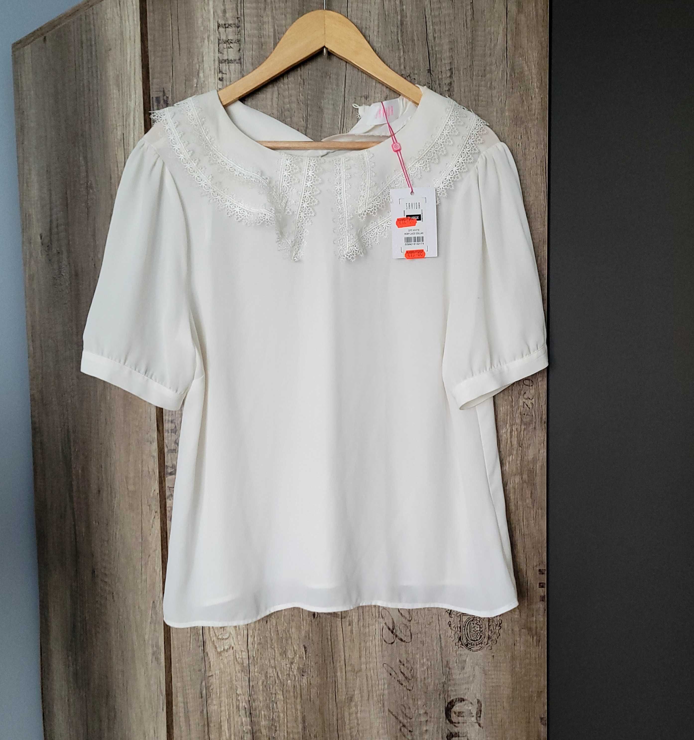 Kremowa  haftowana  biurowa koszula  w hafty koszula XL 48/50
