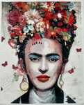 Obraz 88x110 cm AQ014 żakard FRIDA KAHLO obraz tkany