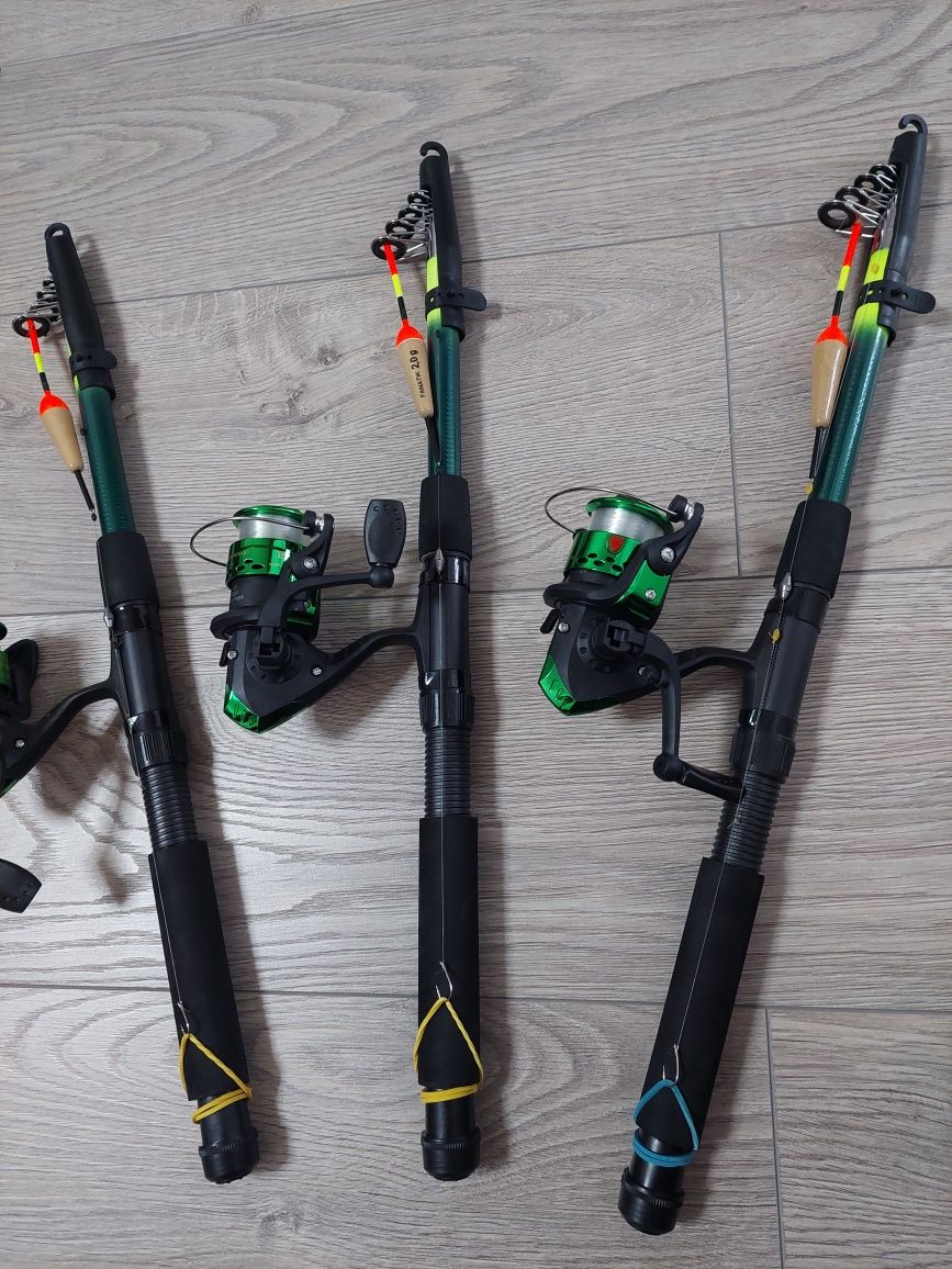 Удочки спінінги Rumpol KNIGHT 2.4м з катушкою та повною оснасткою