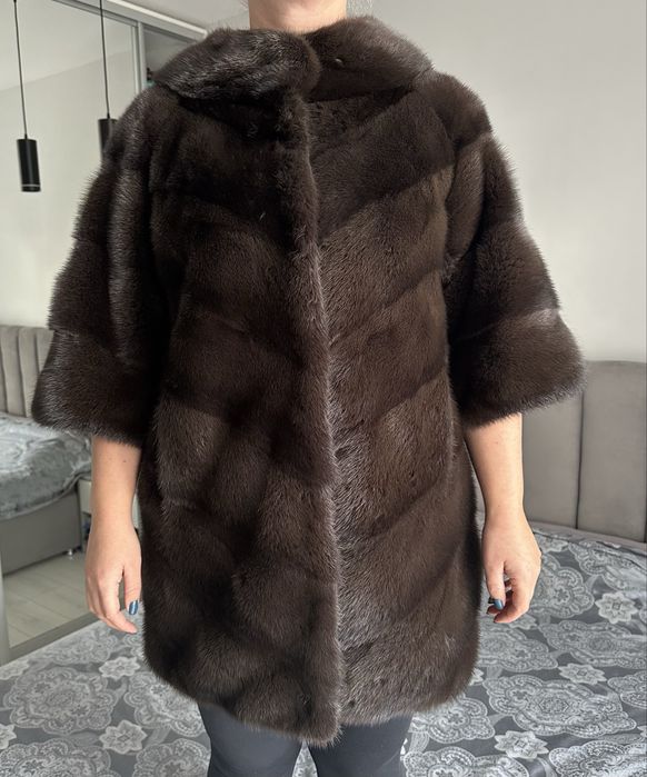 Норкова шуба коричнева