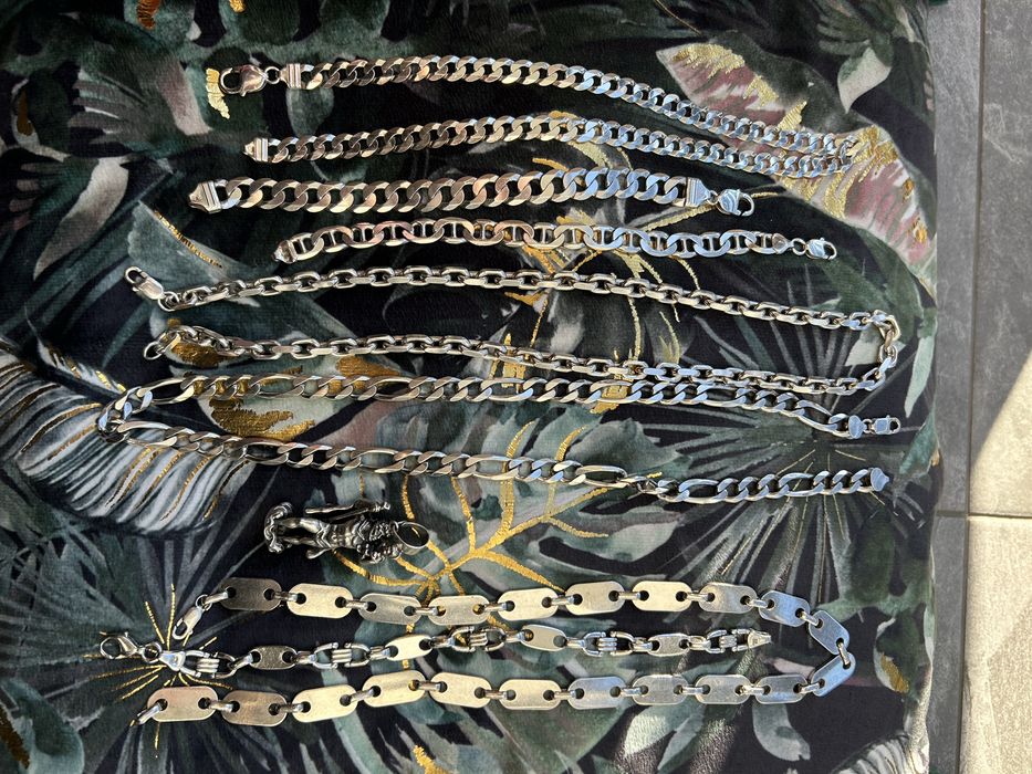 Nie Złom Srebra 397.5g Łańcuchy Cartier/Pancerka Gucci/8.42zl g!!!