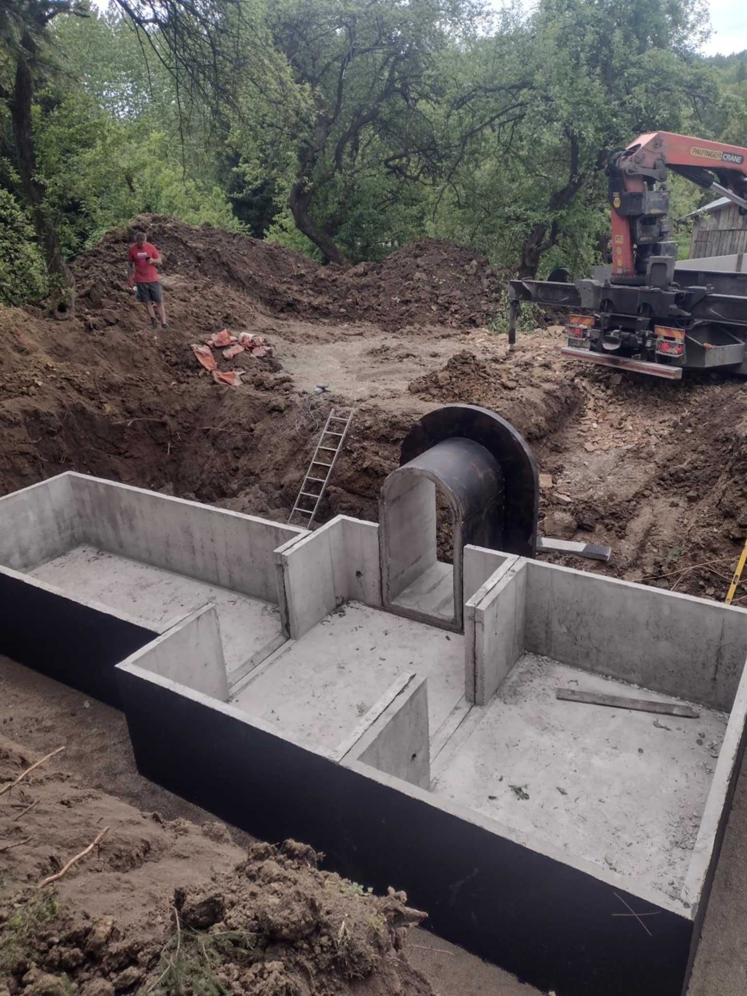 Piwnica betonowa 3x350 ziemianka ogrodowa B30W8 drzwi schody wentylacj