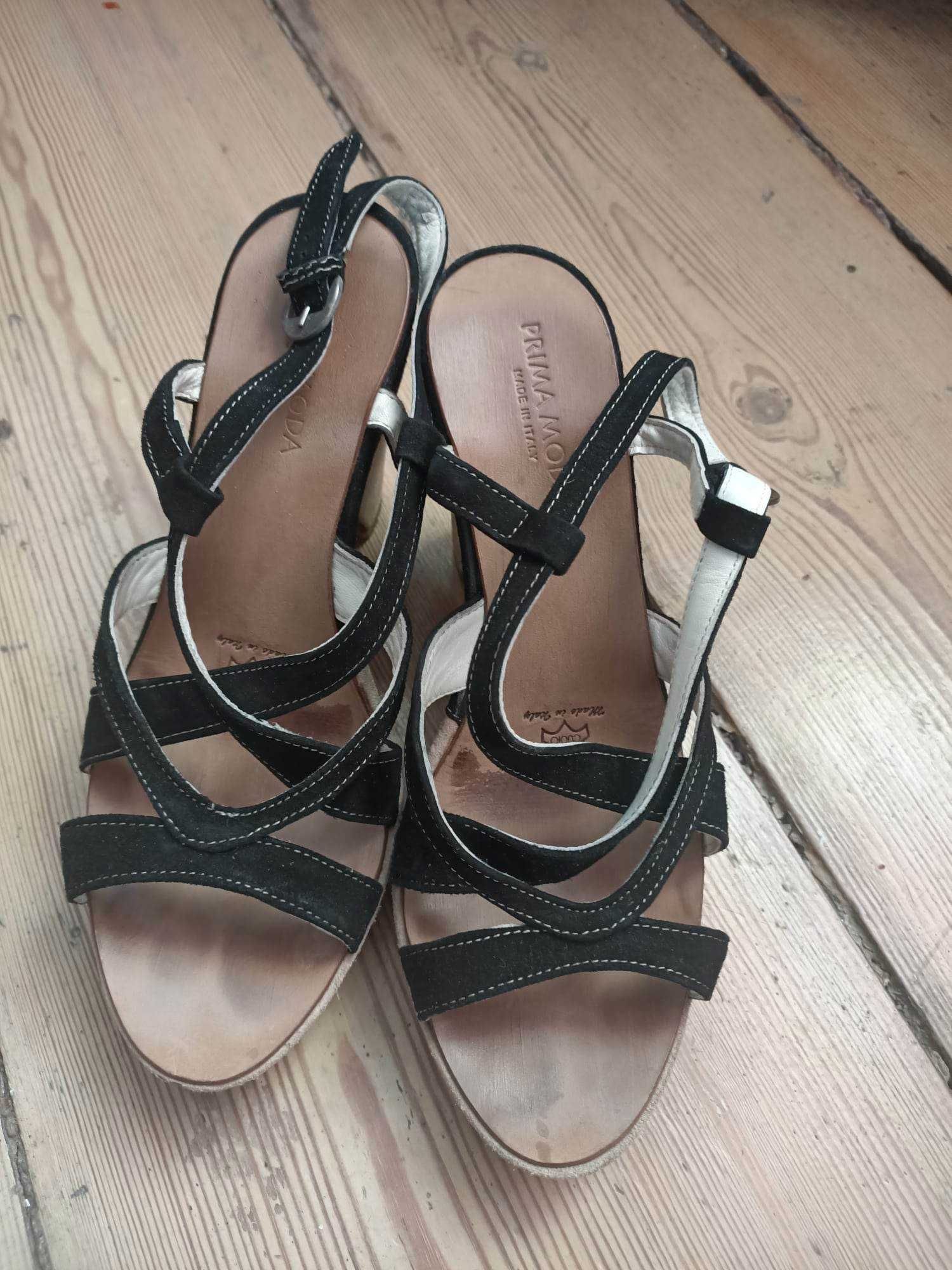 Sandały Prima Moda, zamszowe, r.38