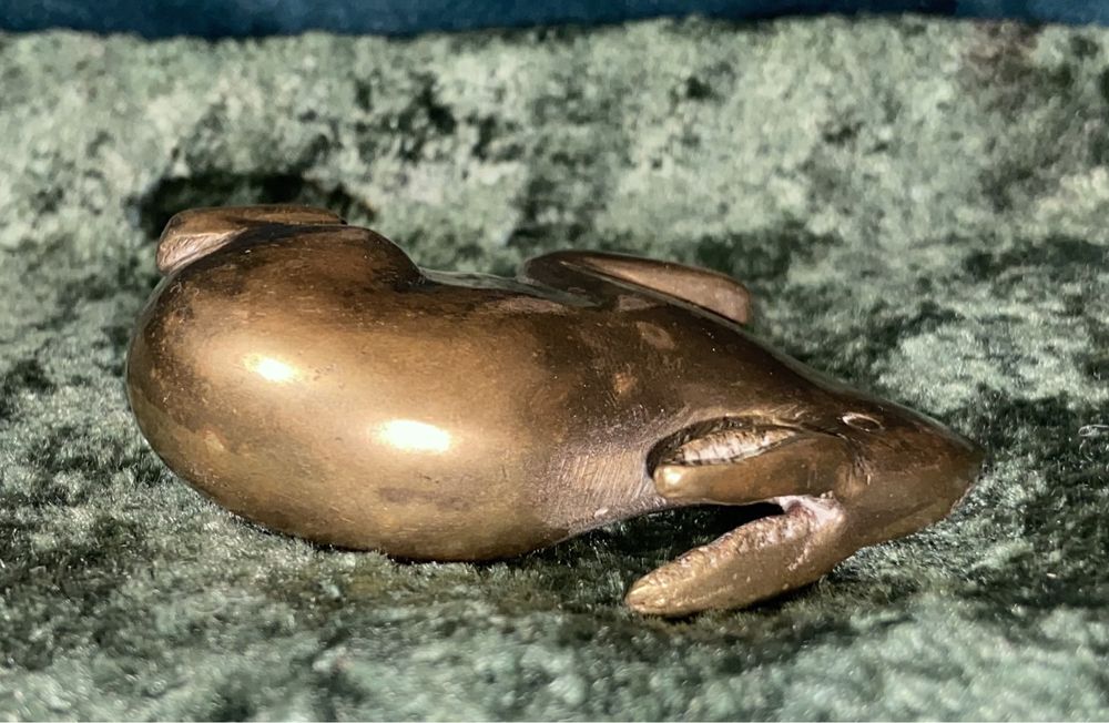 Figurka królik recznie wykonany z mosiądzu vintage