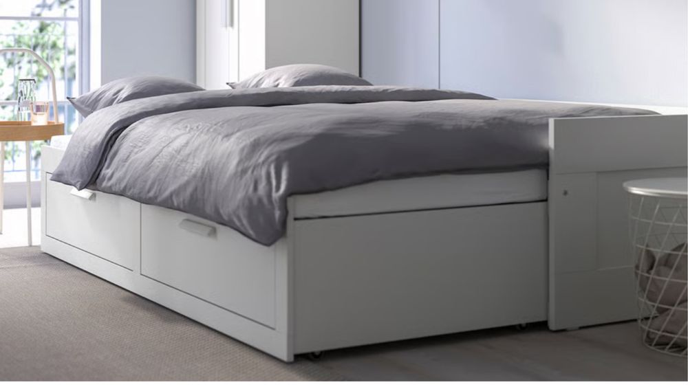 Cama Individual dupla com gavetoes e colchoes