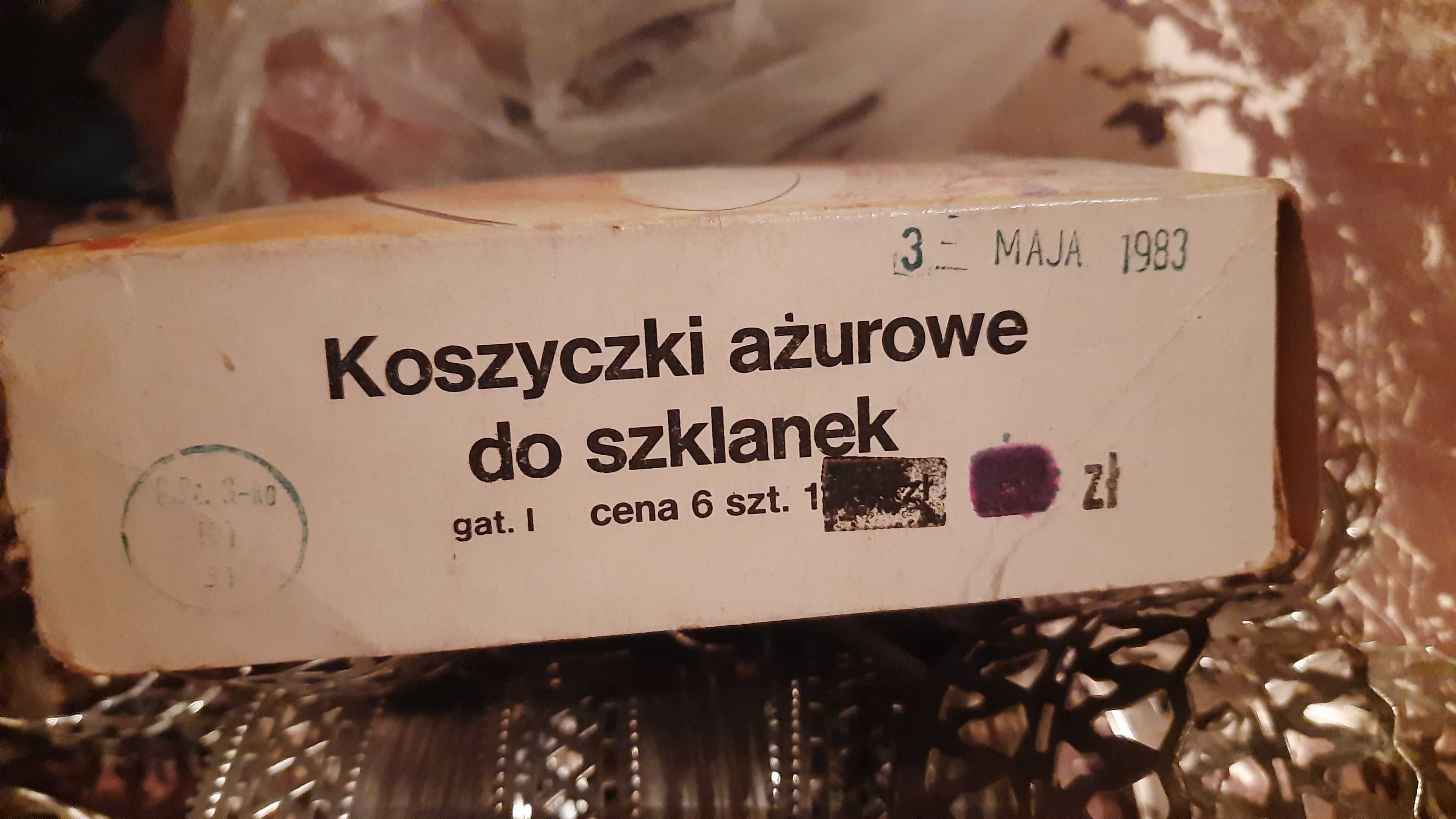 Oryginalne Koszyczki azurowe z 1983 roku Prl 12 sztuk NOWE