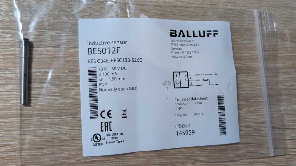 Czujnik indukcyjny Balluff BES012F, nowy