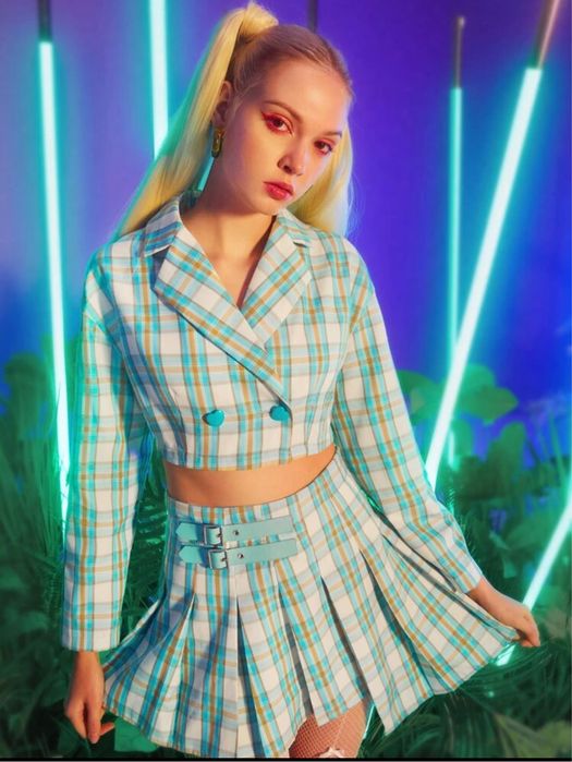 Conjunto Xadrez Fashion – Estilo Vintage Moderno