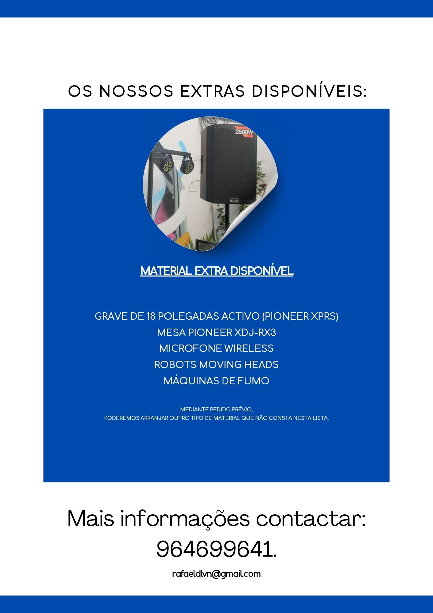 Material de Som, Dj, músico profissional (festas/casamento)