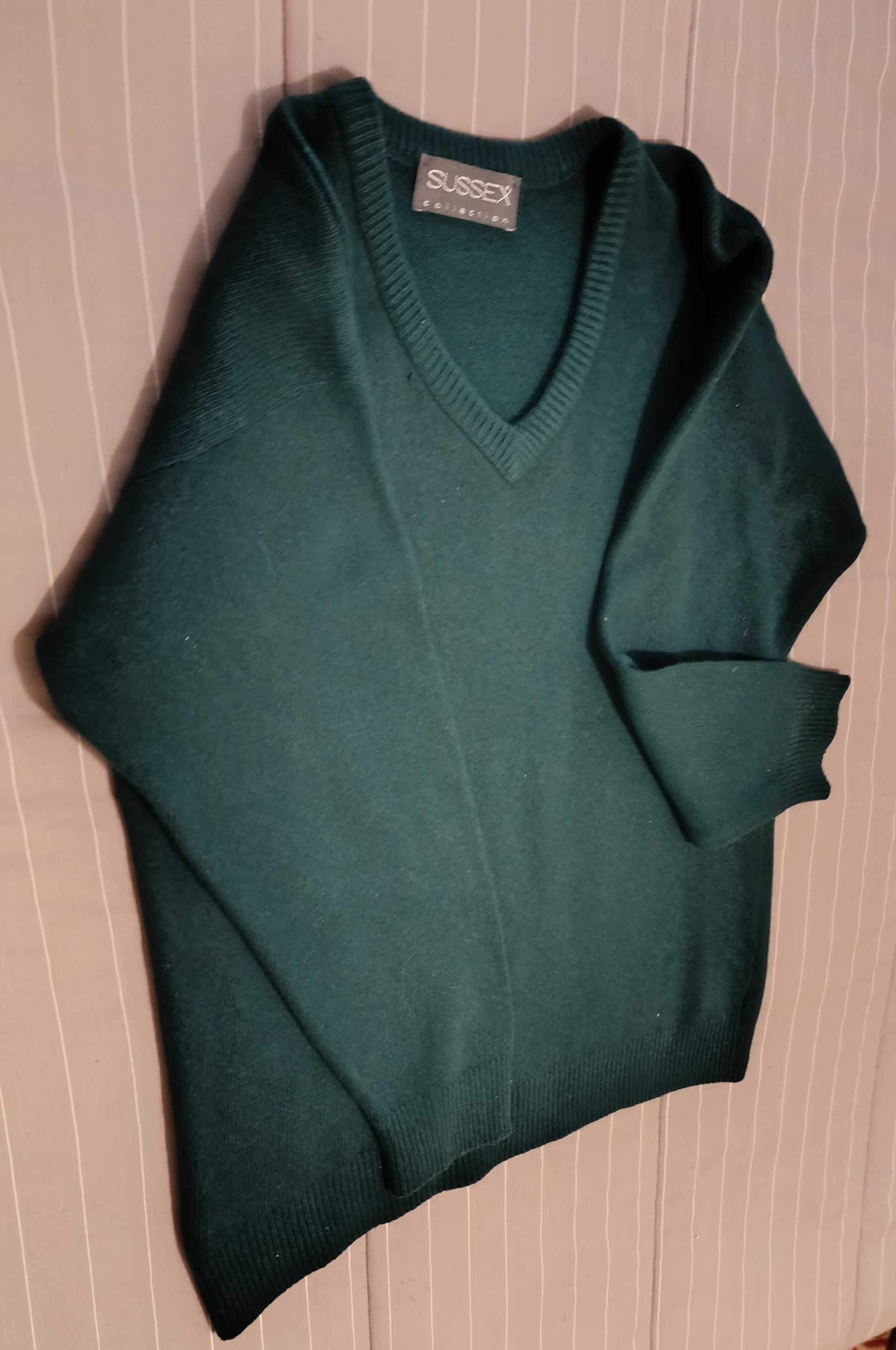 Camisola / Pullover, em Lã, verde - Tamanho S - Estado impecável