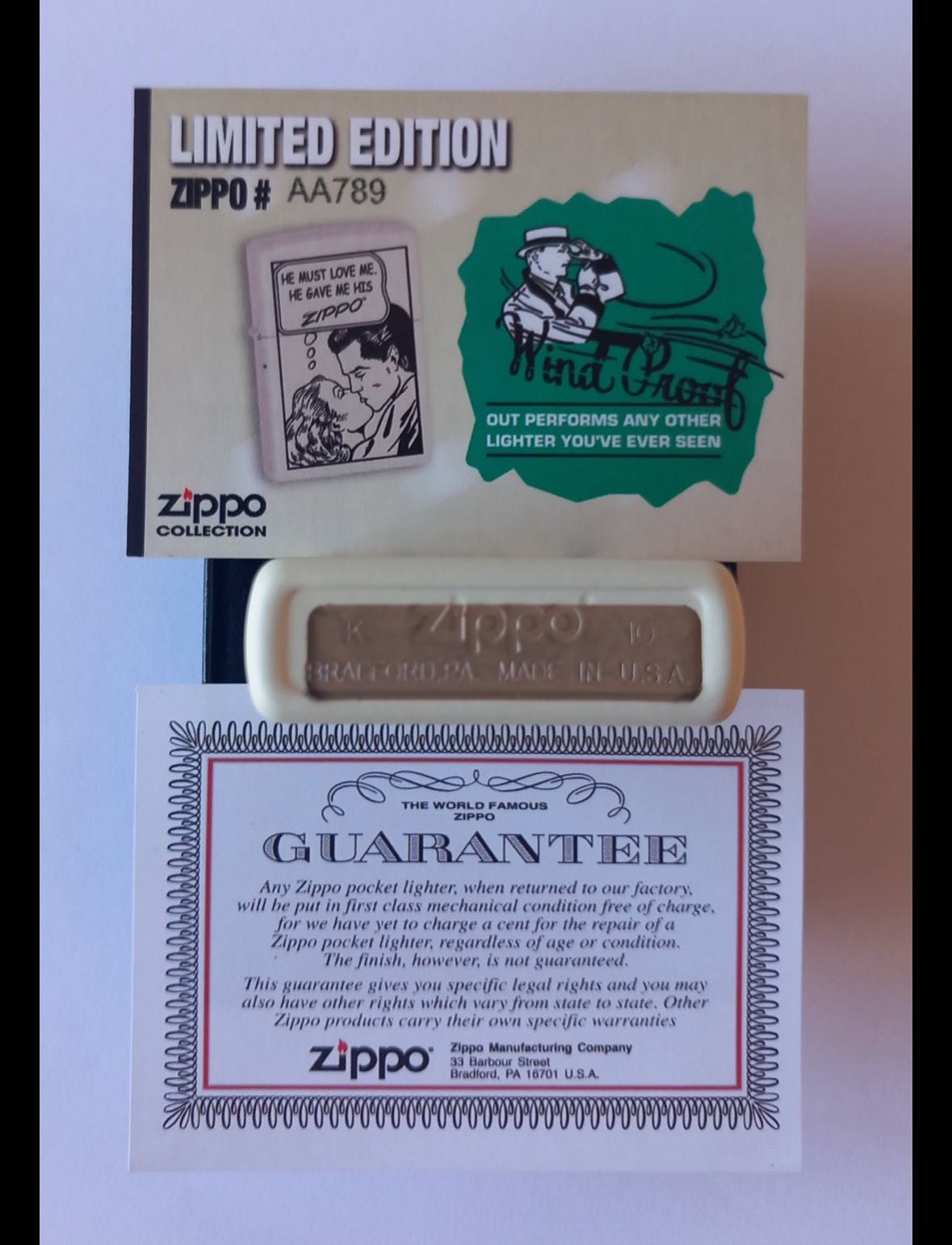 Limitowana zapalniczka Zippo AA789 – Kolekcjonerska edycja.