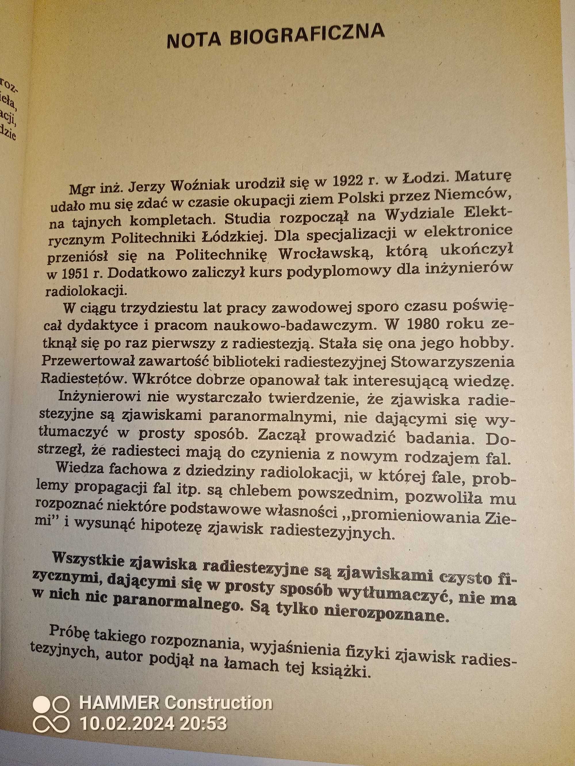 Nowoczesna radiestezja  J.Wożniak 1995