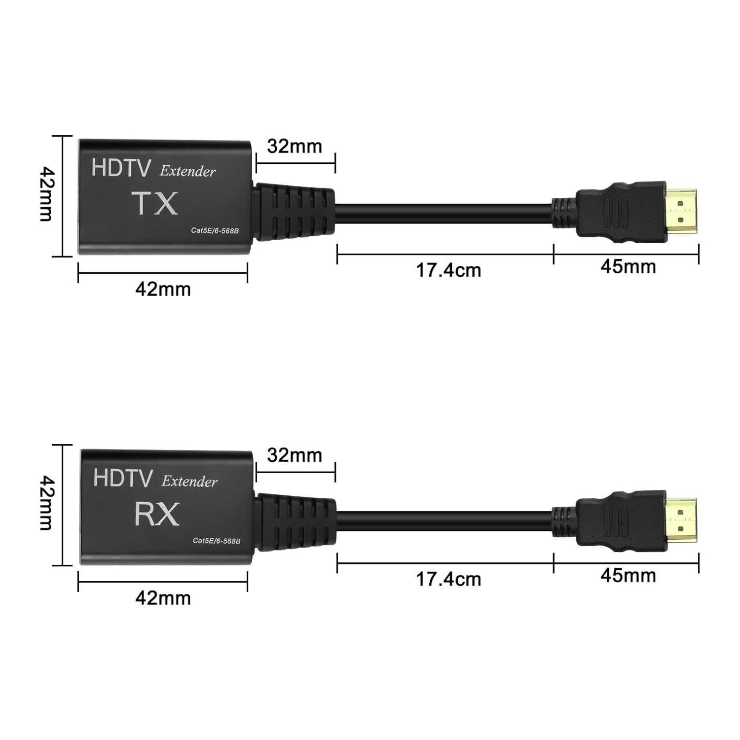 Przedłużacz HDMI, HDMI męski na RJ45 przedłużacz sieciowy LAN 60 m
